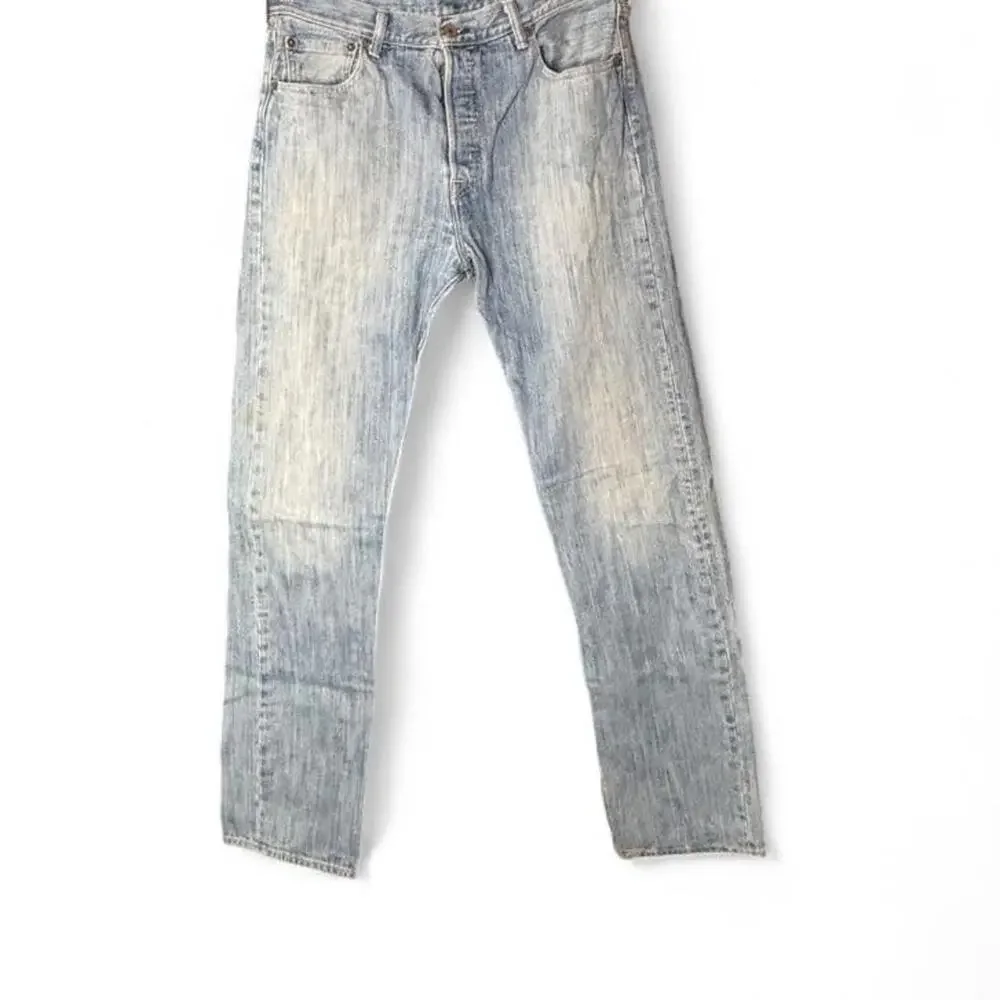 Levi's 501 Original Fit Jeans Men's 34x36 Light Wash Straight Leg Button Fly
